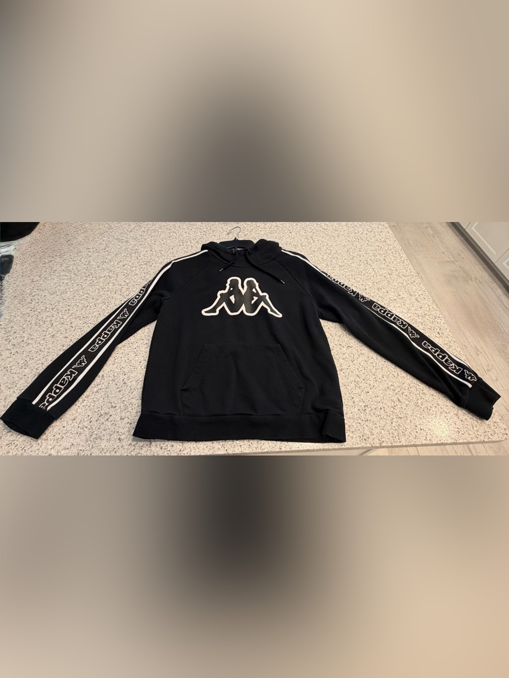Kappa Juniors Black Crewneck Sweatshirt with White Logo
